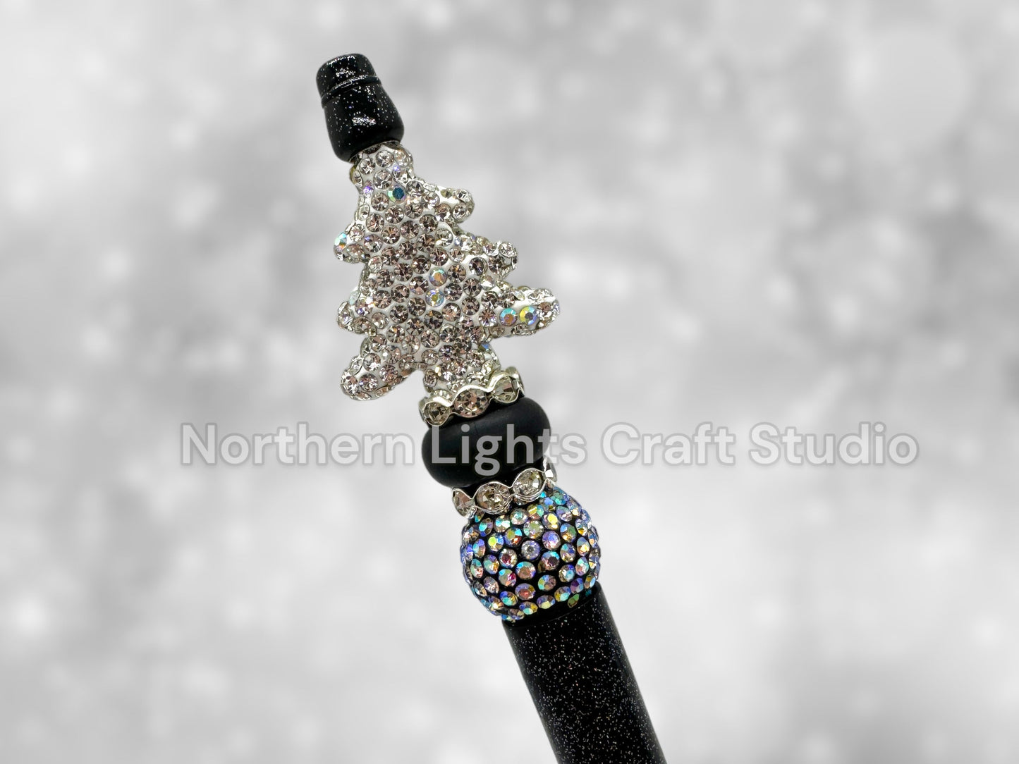 Beaded Rhinestone Christmas Tree Pen, Bling Bead Pen, Christmas Stocking Stuffer, Fancy Bead Pen, Bling Christmas Tree Pen