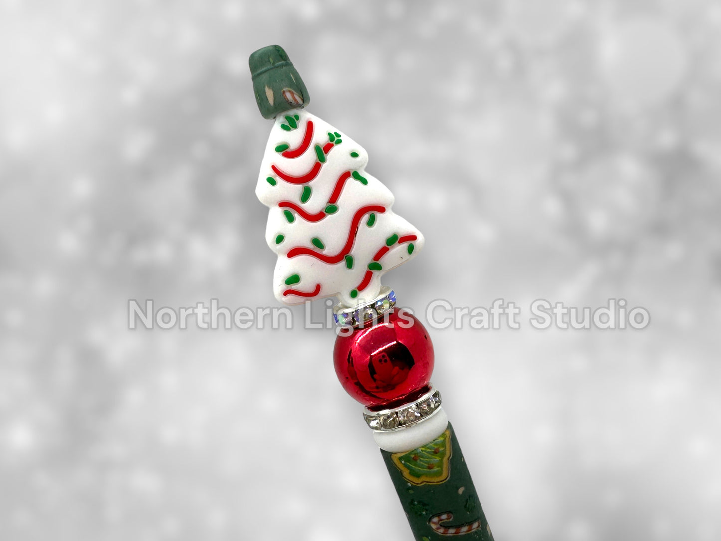 Beaded Whimsical Christmas Tree Pens, Spotted Christmas Tree, Reindeer Gift, Reindeer Pen, Nutcracker Gift, Rhinestone Nutcracker Pen