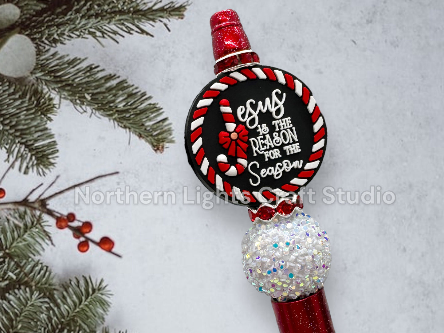 Custom Beaded Nativity Pen, Christmas Nativity Gift, Jesus is the Reason for the Season Pen, Nativity True Story, Jesus