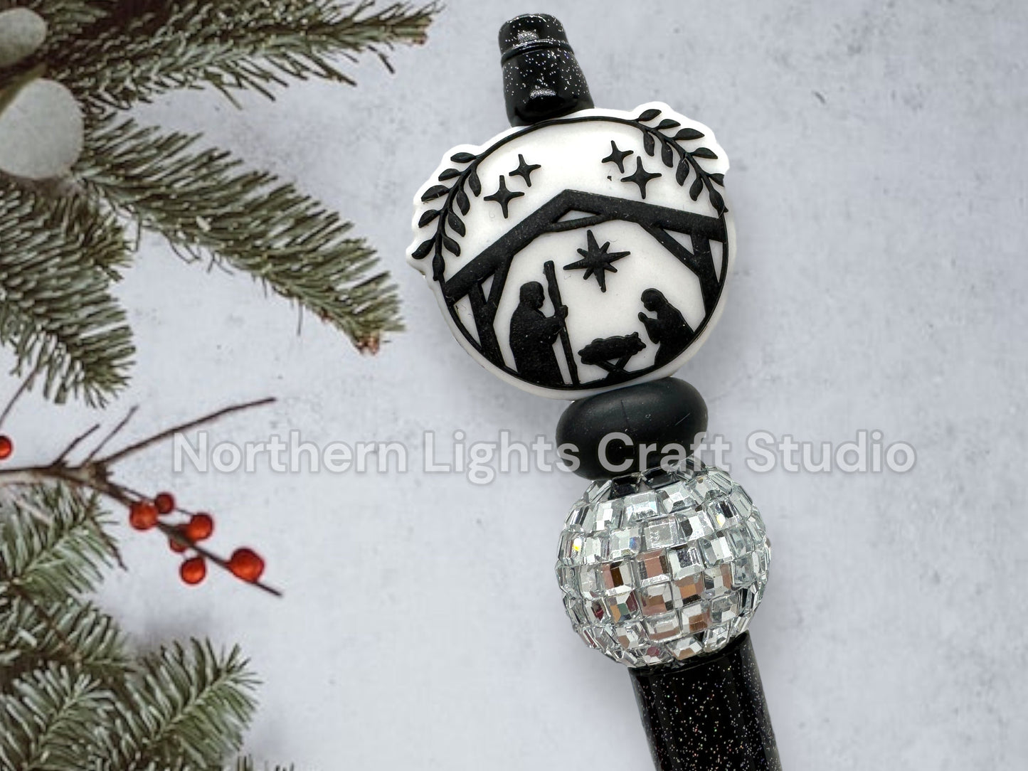Custom Beaded Nativity Pen, Christmas Nativity Gift, Jesus is the Reason for the Season Pen, Nativity True Story, Jesus
