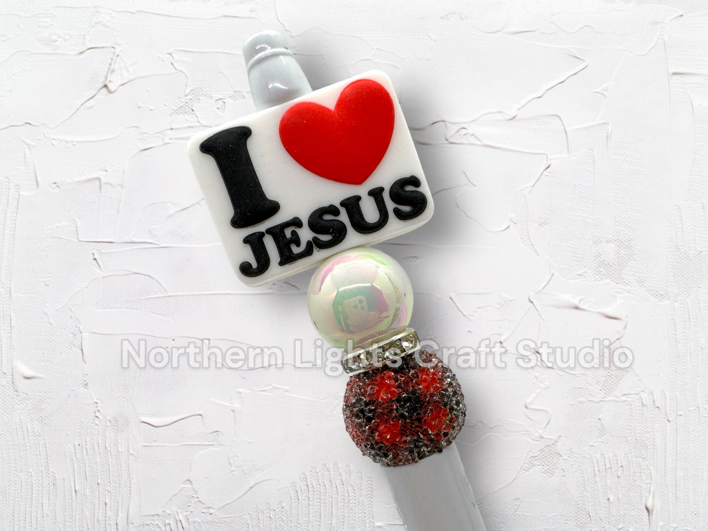 Custom Beaded Faith Pens, Silicone Faith Cross Pen, Beaded I Love Jesus Pen, Custom Not Today Satan Focal Beaded Pen