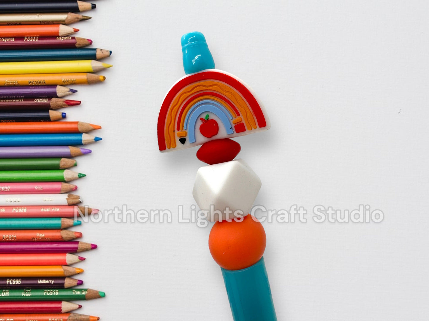 Teacher Appreciation Gift, Teacher Apple Pen, Bling Pen, Teacher Rainbow, Teacher Gift, Boho Teacher, Cute Teacher Pen