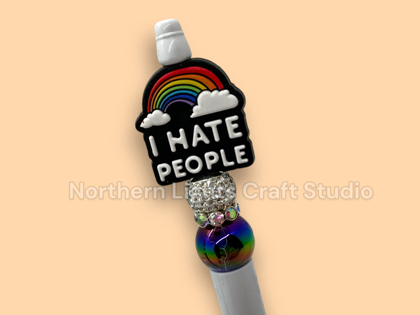 Custom Beaded Anti-Social and Anxiety Pen, Bling Pens, I Hate People Pen, Sarcastic Pen, Sassy Pens, Anti-Social Pen, Attitude Pens