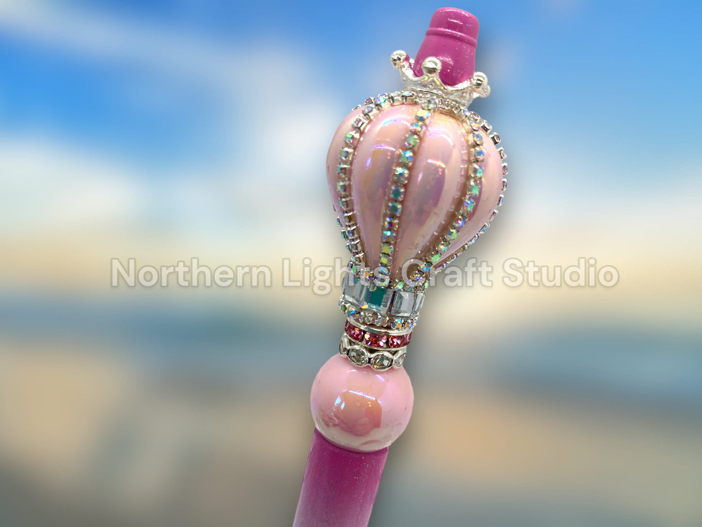 Custom Beaded Balloon Pen, Fancy Pen, Fancy Bead Pen, Glam Pen, Rhinestone Balloon Pen - Scroll through photos to see all options, Bling Pen