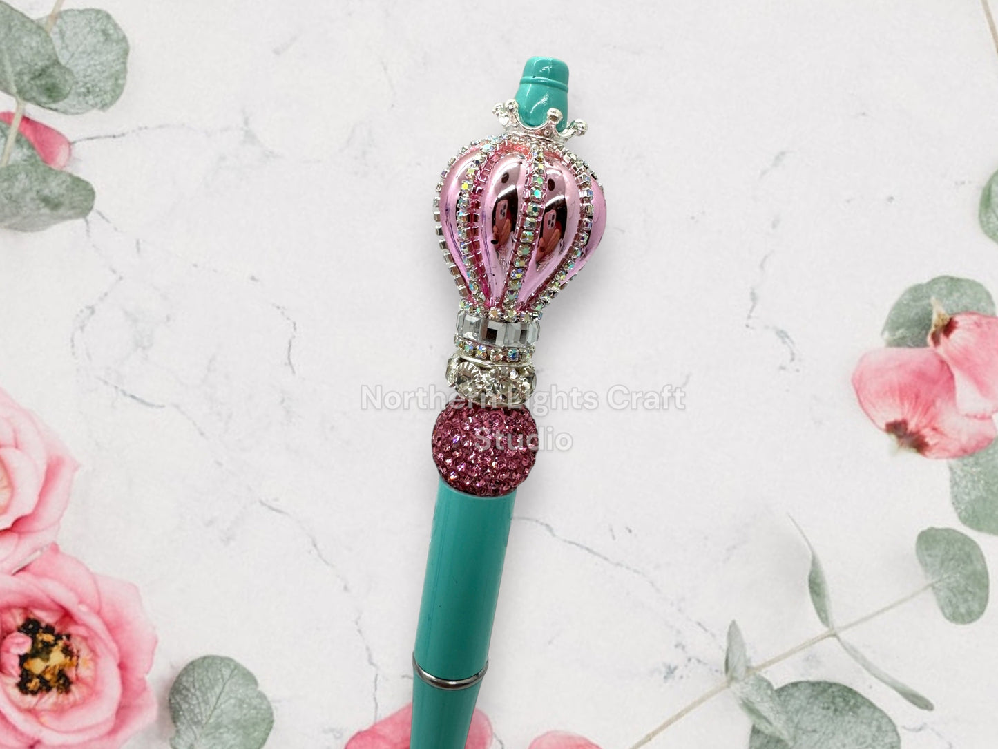 Custom Beaded Balloon Pen, Fancy Pen, Fancy Bead Pen, Glam Pen, Rhinestone Balloon Pen - Scroll through photos to see all options, Bling Pen