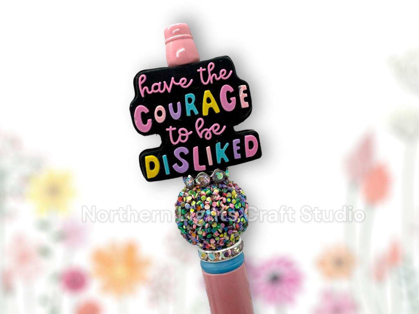 Beaded Mindset Pen, Just a Chapter, Rise Above the Storm, Be Kind, Like a Butterfly, Have the Courage to be Disliked, She Believed She Could