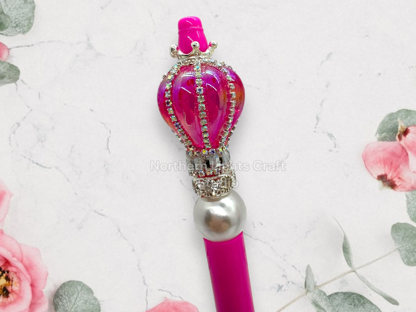 Custom Beaded Balloon Pen, Fancy Pen, Fancy Bead Pen, Glam Pen, Rhinestone Balloon Pen - Scroll through photos to see all options, Bling Pen
