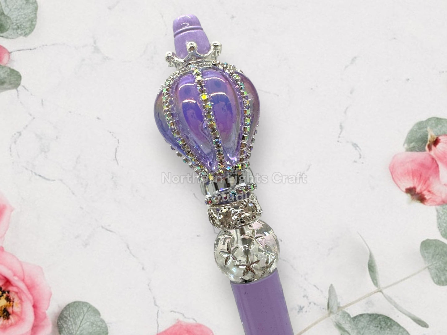 Custom Beaded Balloon Pen, Fancy Pen, Fancy Bead Pen, Glam Pen, Rhinestone Balloon Pen - Scroll through photos to see all options, Bling Pen