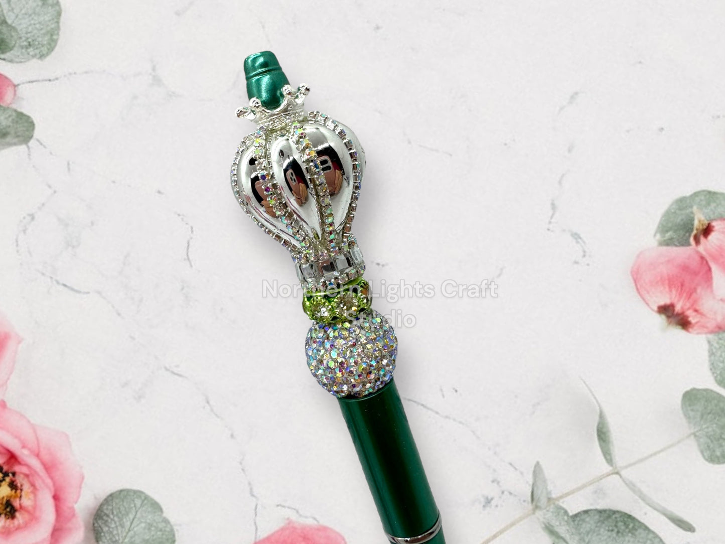 Custom Beaded Balloon Pen, Fancy Pen, Fancy Bead Pen, Glam Pen, Rhinestone Balloon Pen - Scroll through photos to see all options, Bling Pen