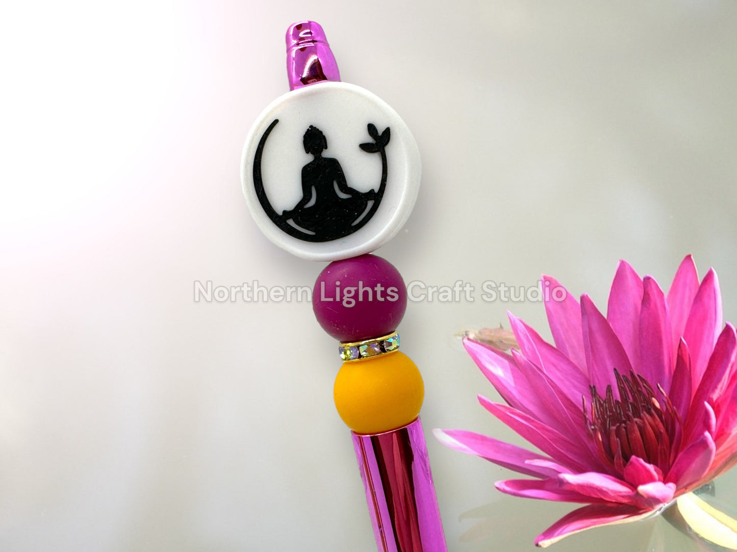 Custom Beaded Buddha Pen, Meditation Gift, Buddha Meditation Pen, Buddha Gift, Lotus Pen, Enlightenment Pen