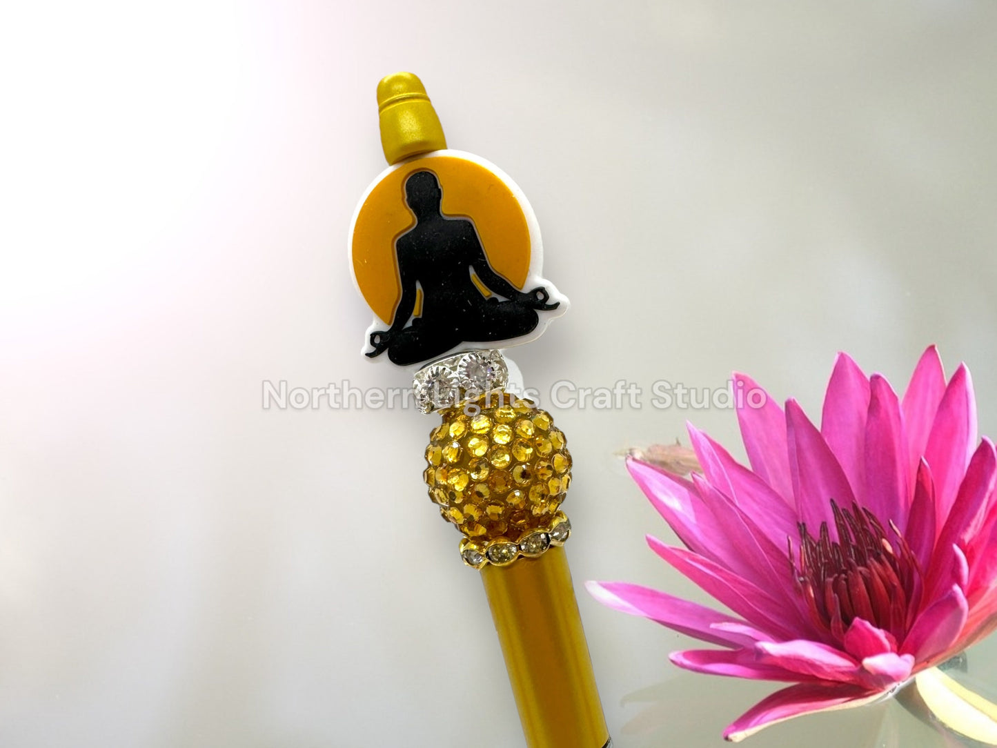 Custom Beaded Buddha Pen, Meditation Gift, Buddha Meditation Pen, Buddha Gift, Lotus Pen, Enlightenment Pen