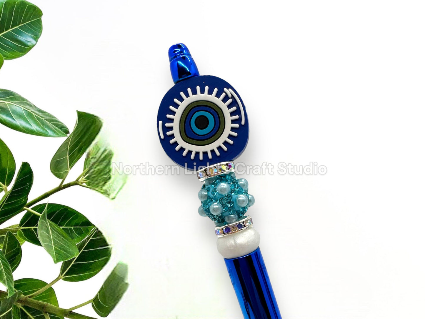 Custom Beaded Evil Eye Charm Pen