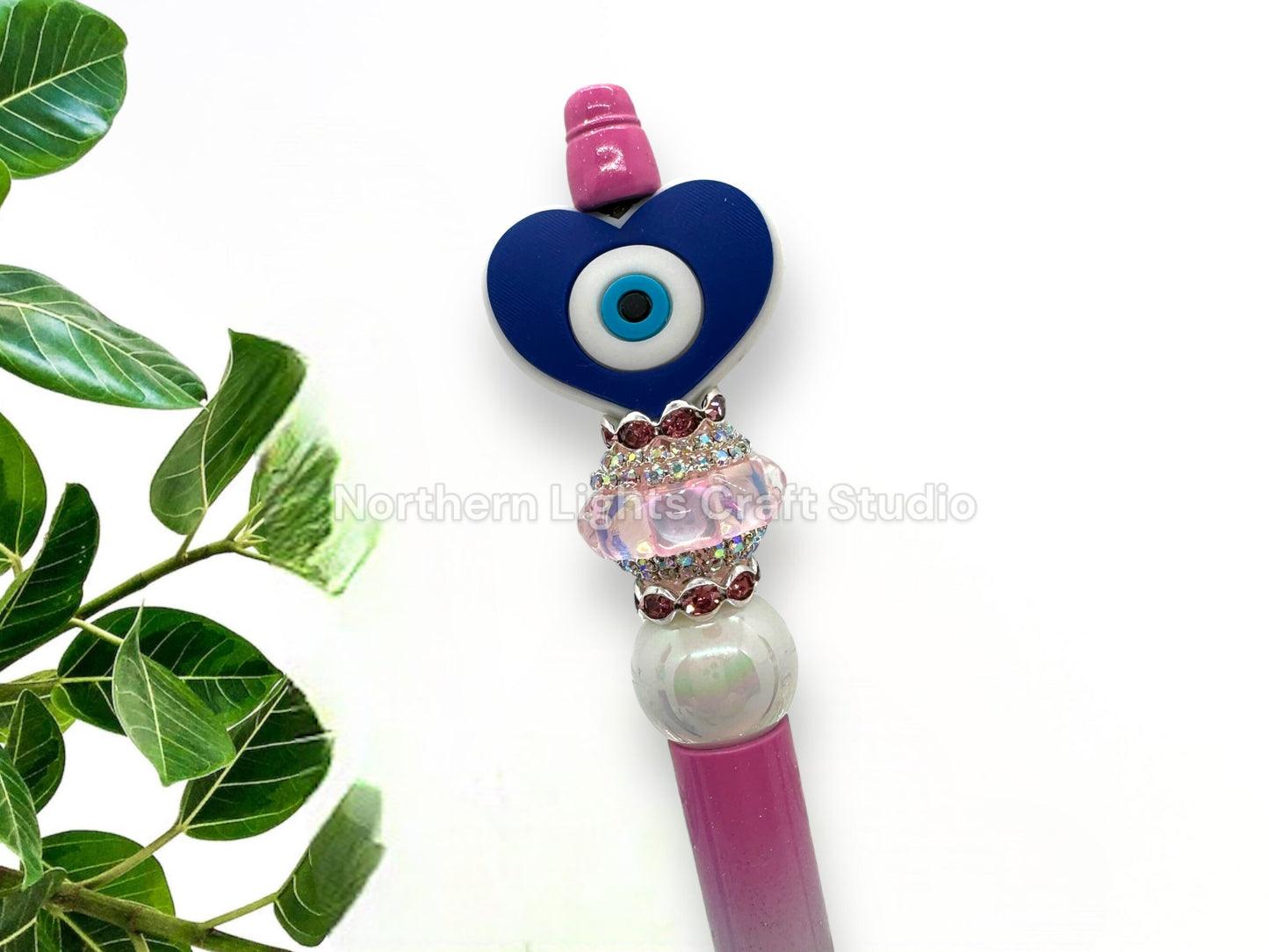 Custom Beaded Evil Eye Charm Pen