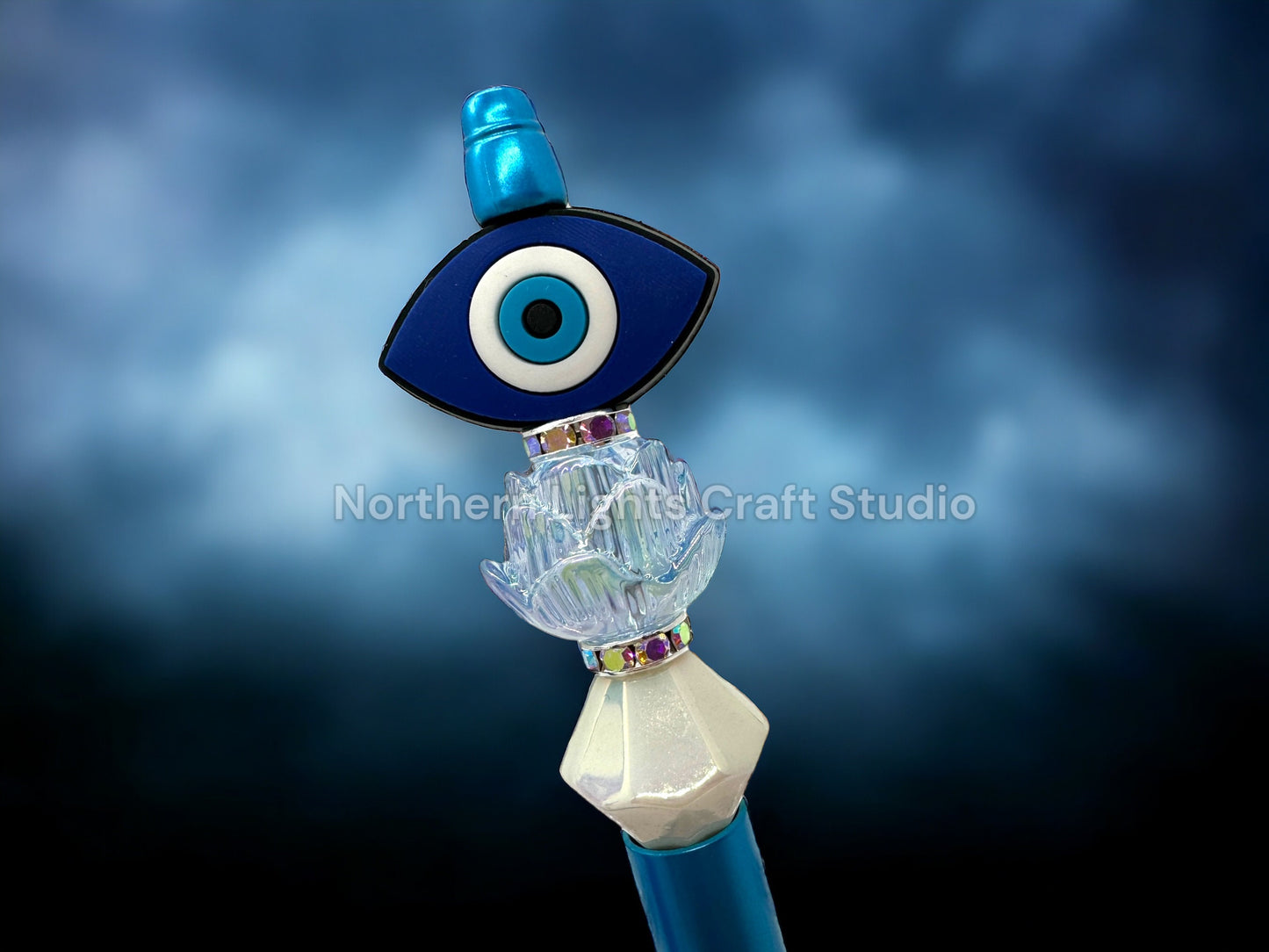 Custom Beaded Evil Eye Charm Pen
