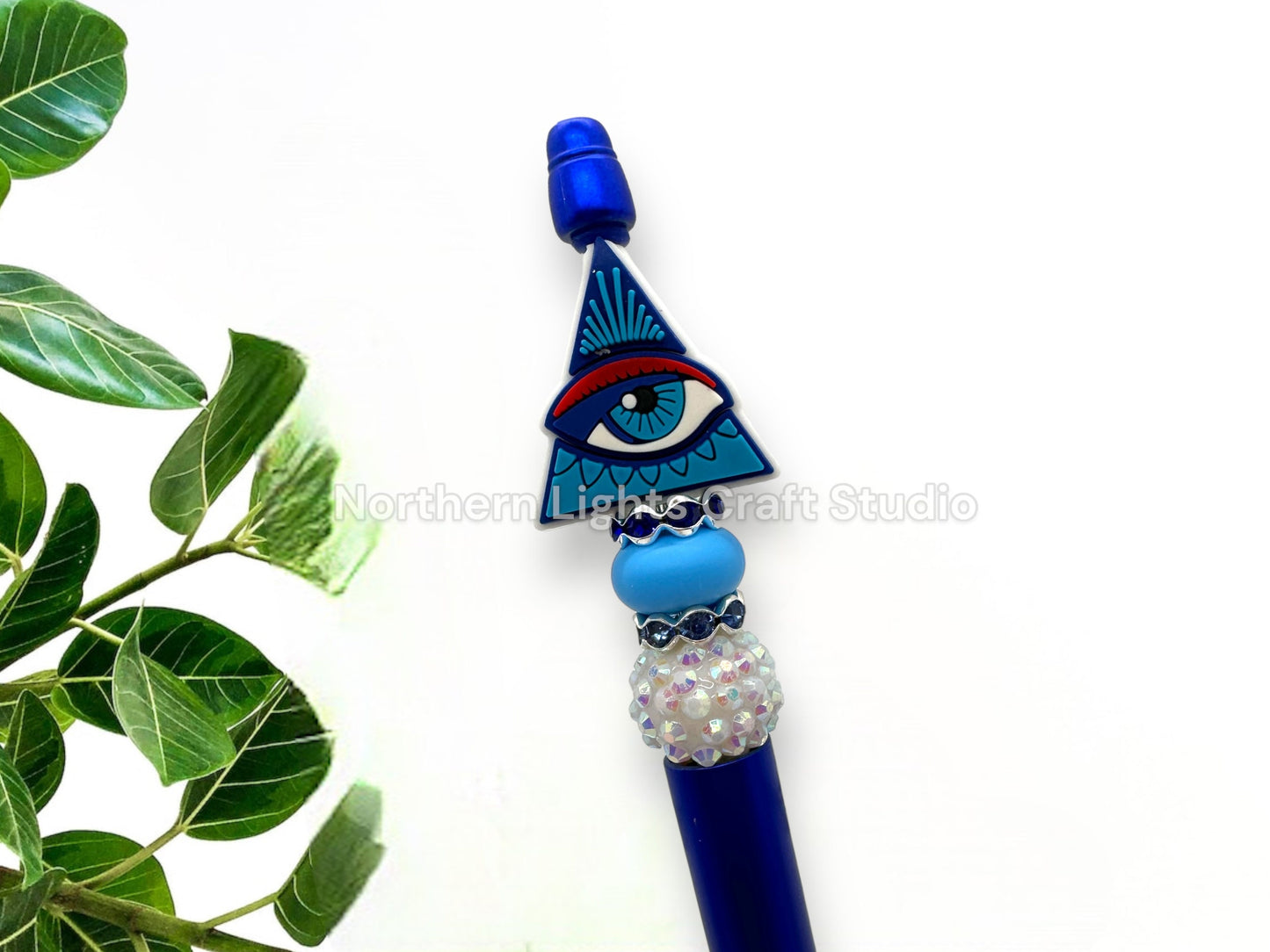 Custom Beaded Evil Eye Charm Pen
