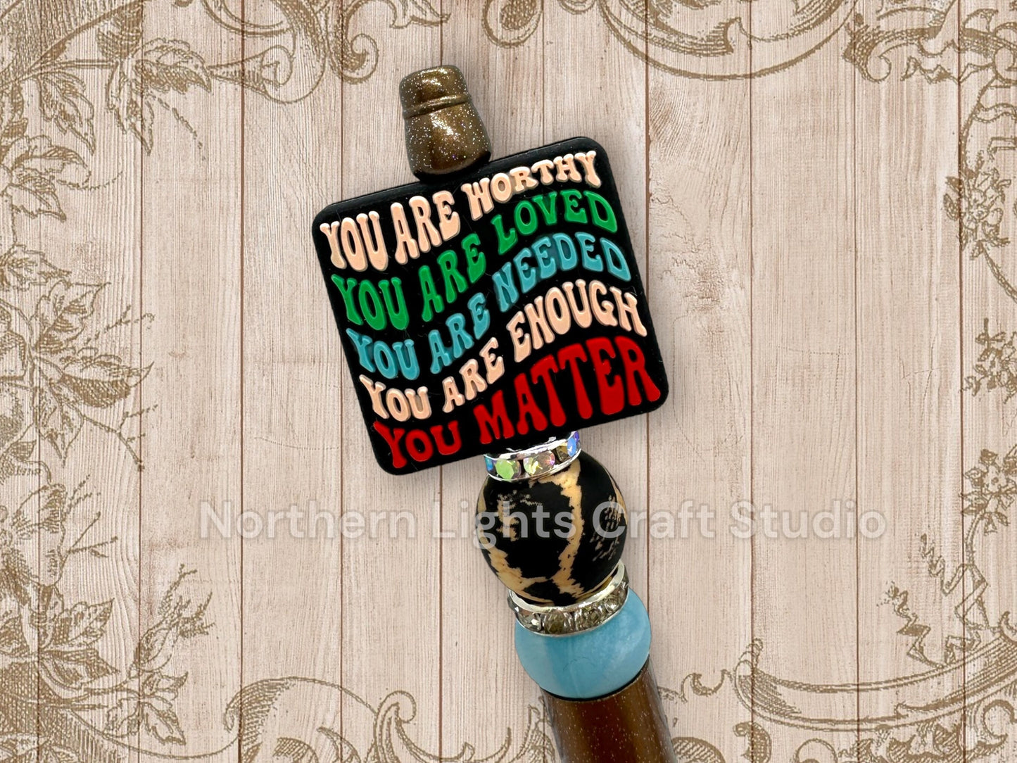 Beaded Positivity Pen, You are Worthy You are Loved, Be Yourself Everyone Else is Taken, Do What Makes You Happy