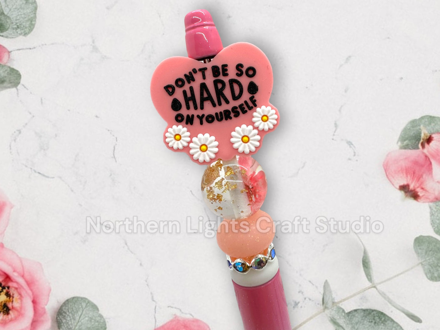 Beaded Positive Mindset Pen, You are Not Alone, Choose Joy, Kinda Sweet Kinda Savage, Take a Deep Breath, Don't Be So Hard on Yourself