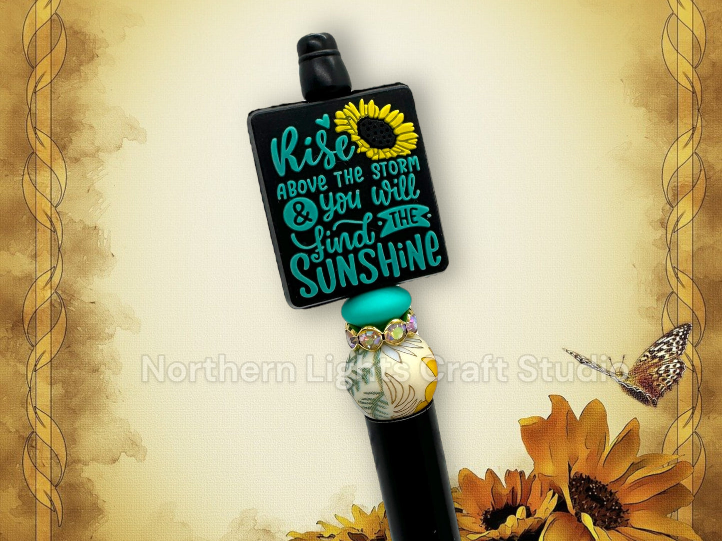 Beaded Mindset Pen, Just a Chapter, Rise Above the Storm, Be Kind, Like a Butterfly, Have the Courage to be Disliked, She Believed She Could