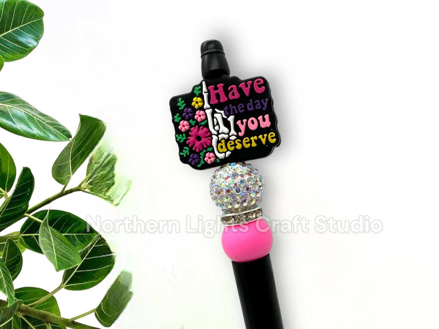 Custom Beaded Sarcastic Pens, I Know Things, Have the Day You Deserve, Struggle Bus, I Wish Everyone Had Brains, I Hate You The Least