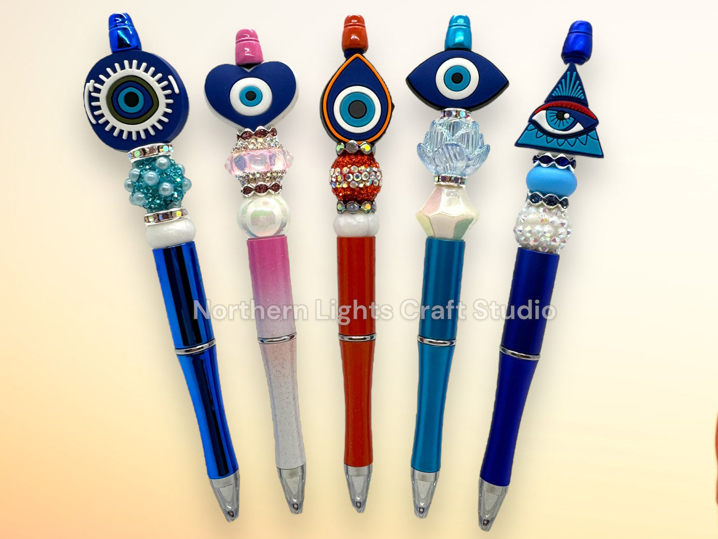 Custom Beaded Evil Eye Charm Pen