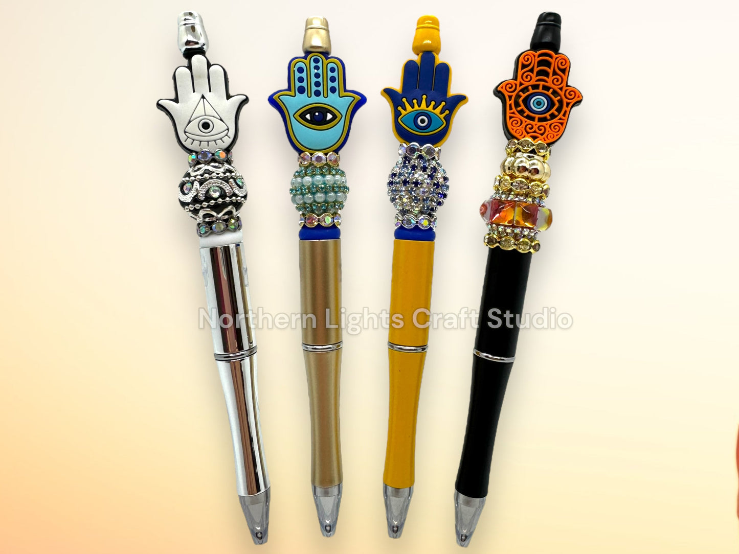 Custom Beaded Evil Eye Charm Pen