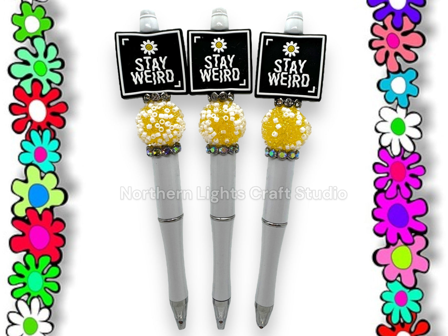 Stay Weird Beaded Pen, Beaded Positivity Pen, Be Yourself Custom Beaded Pen