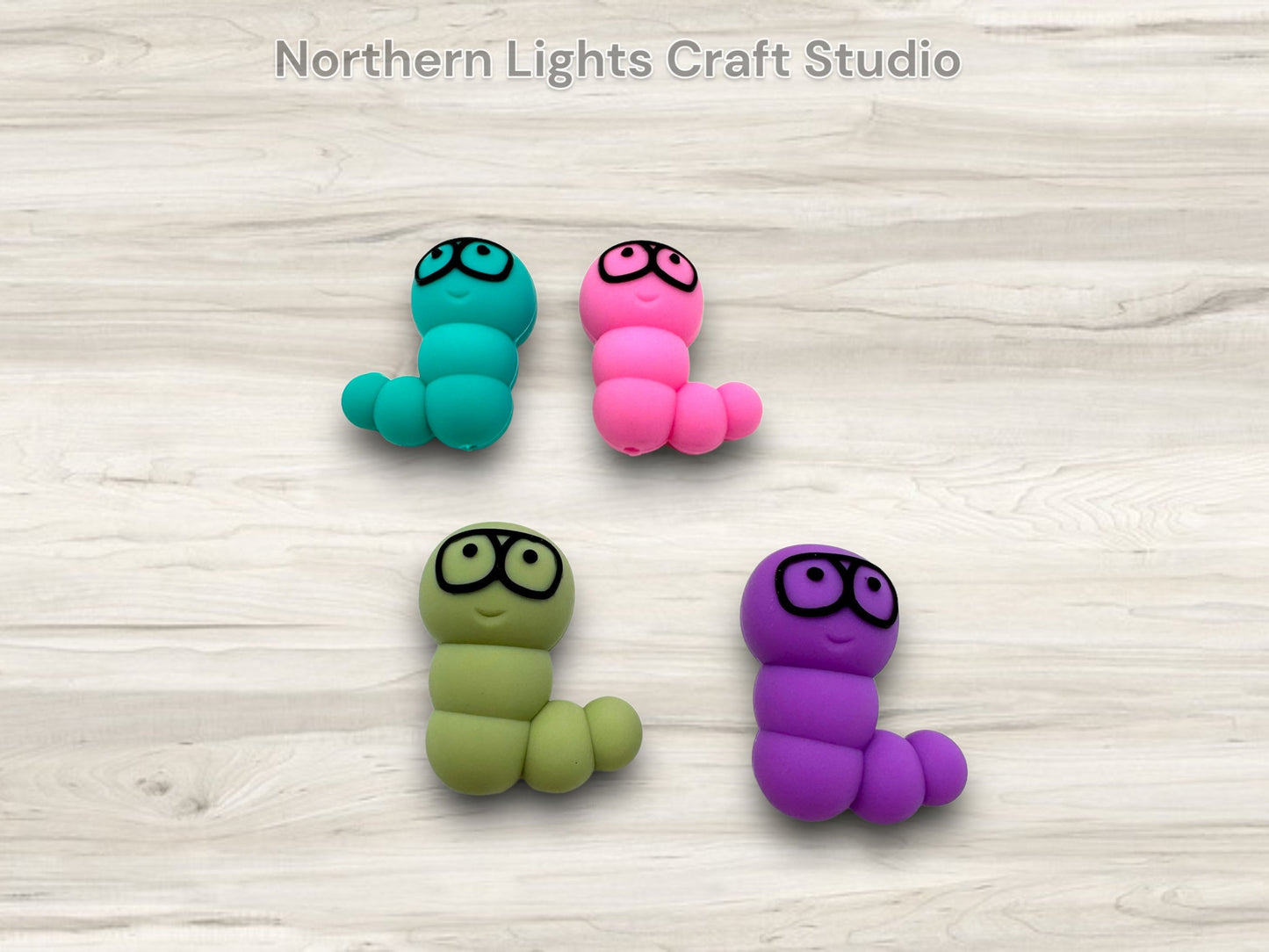 3D Book Worm Focal, Bookworm Focal Bead, 3D Focal Bead