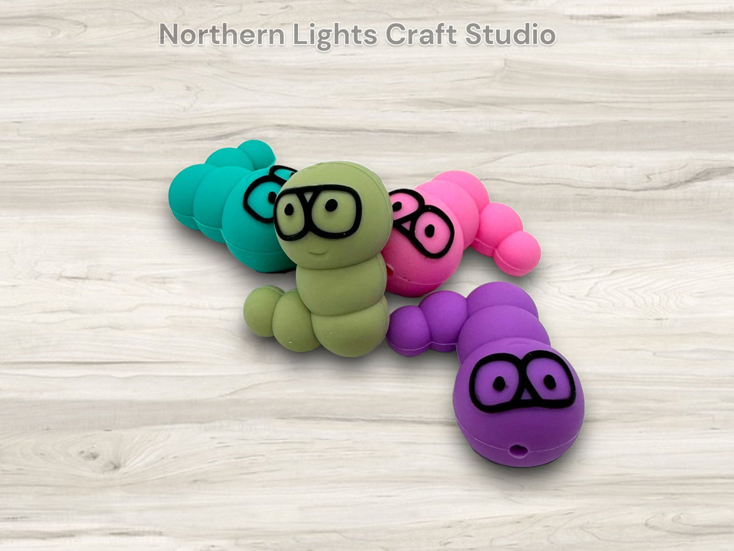 3D Book Worm Focal, Bookworm Focal Bead, 3D Focal Bead