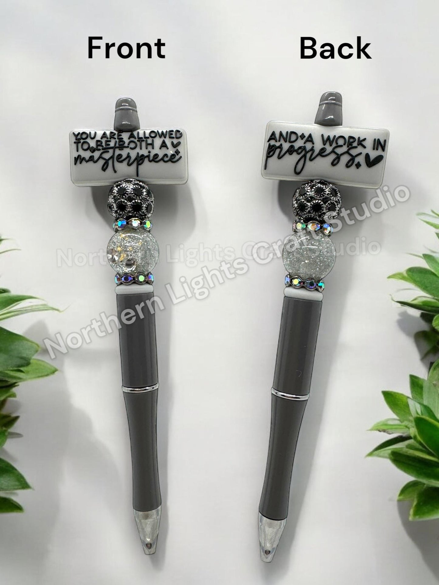 You Are Allowed To Be Both A Masterpiece and a Work In Progress Double-Sided Beaded Pen, Encouragement Bead Pen, Positivity Focal Pen