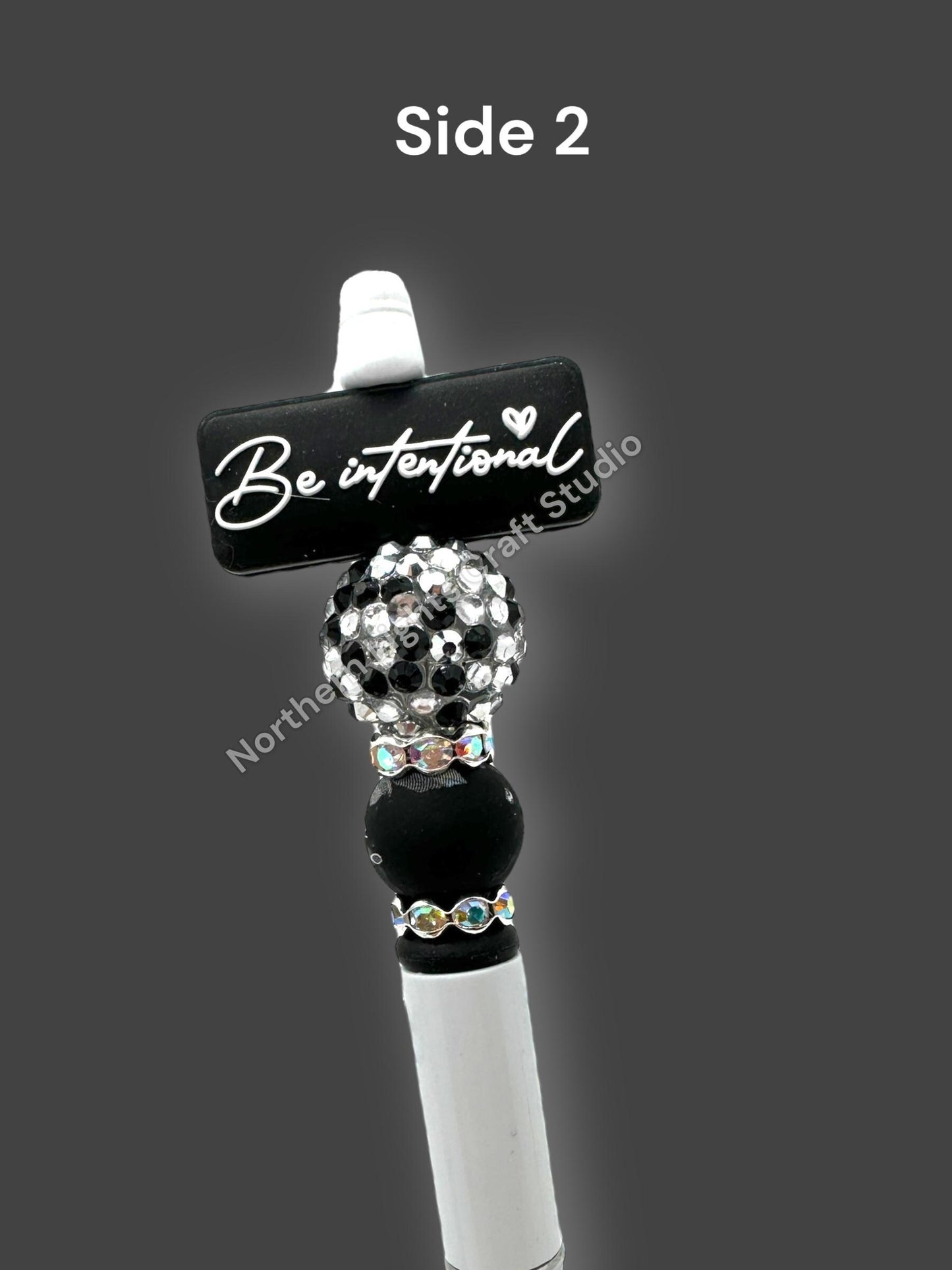Be Intentional, Intention is Everything Double-Sided Beaded Pen, Encouragement Bead Pen, Positivity Focal Pen
