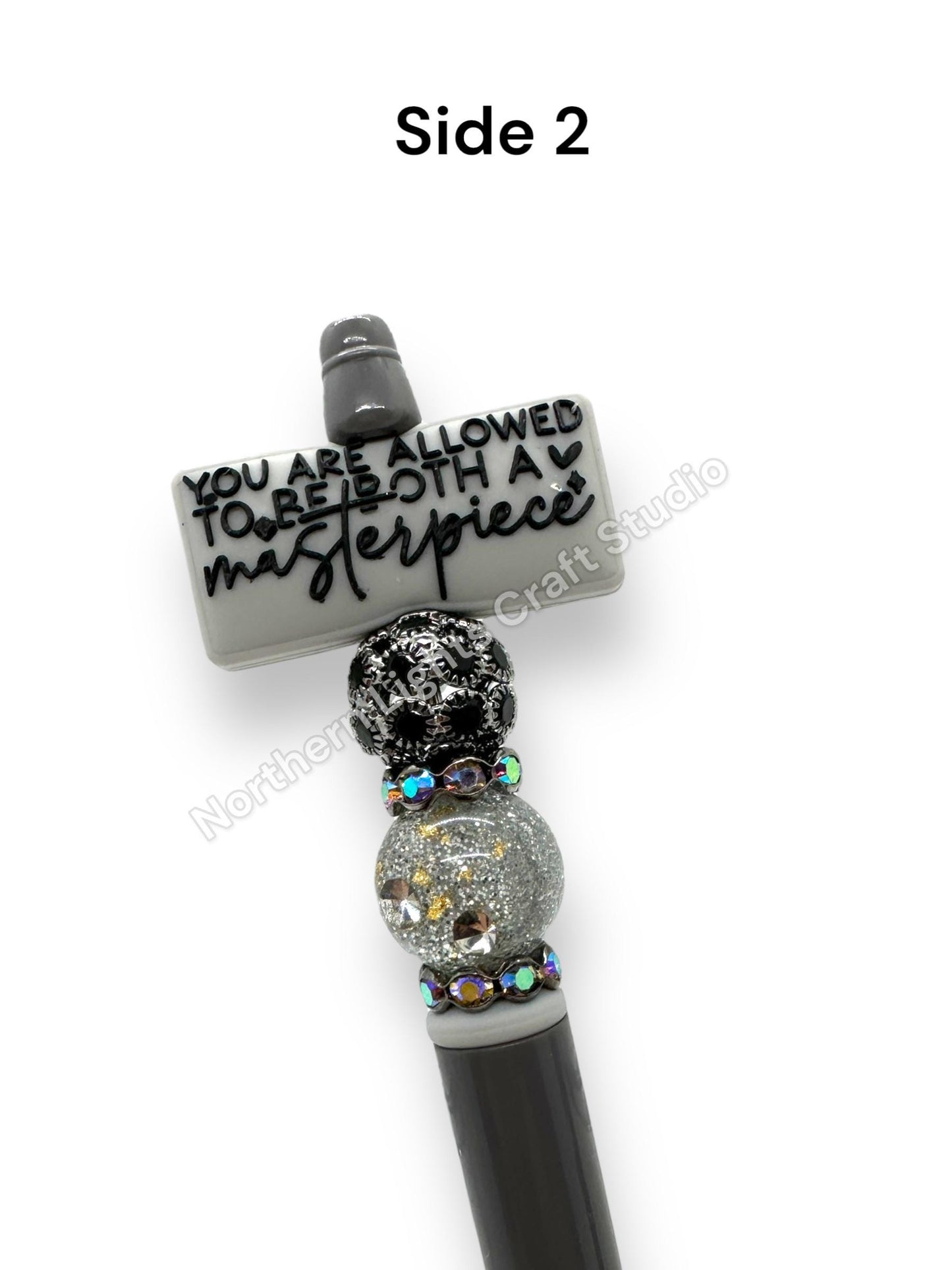 You Are Allowed To Be Both A Masterpiece and a Work In Progress Double-Sided Beaded Pen, Encouragement Bead Pen, Positivity Focal Pen