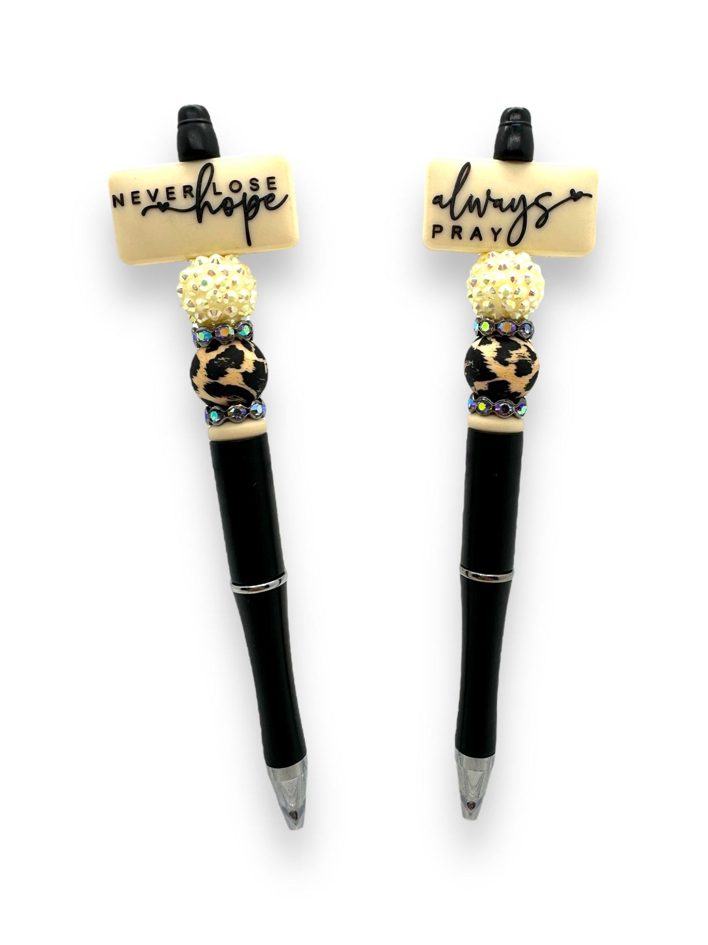 Never Lost Hope Always Pray Double-Sided Beaded Pen, Encouragement Bead Pen, Faith Pen, Positivity Focal Pen