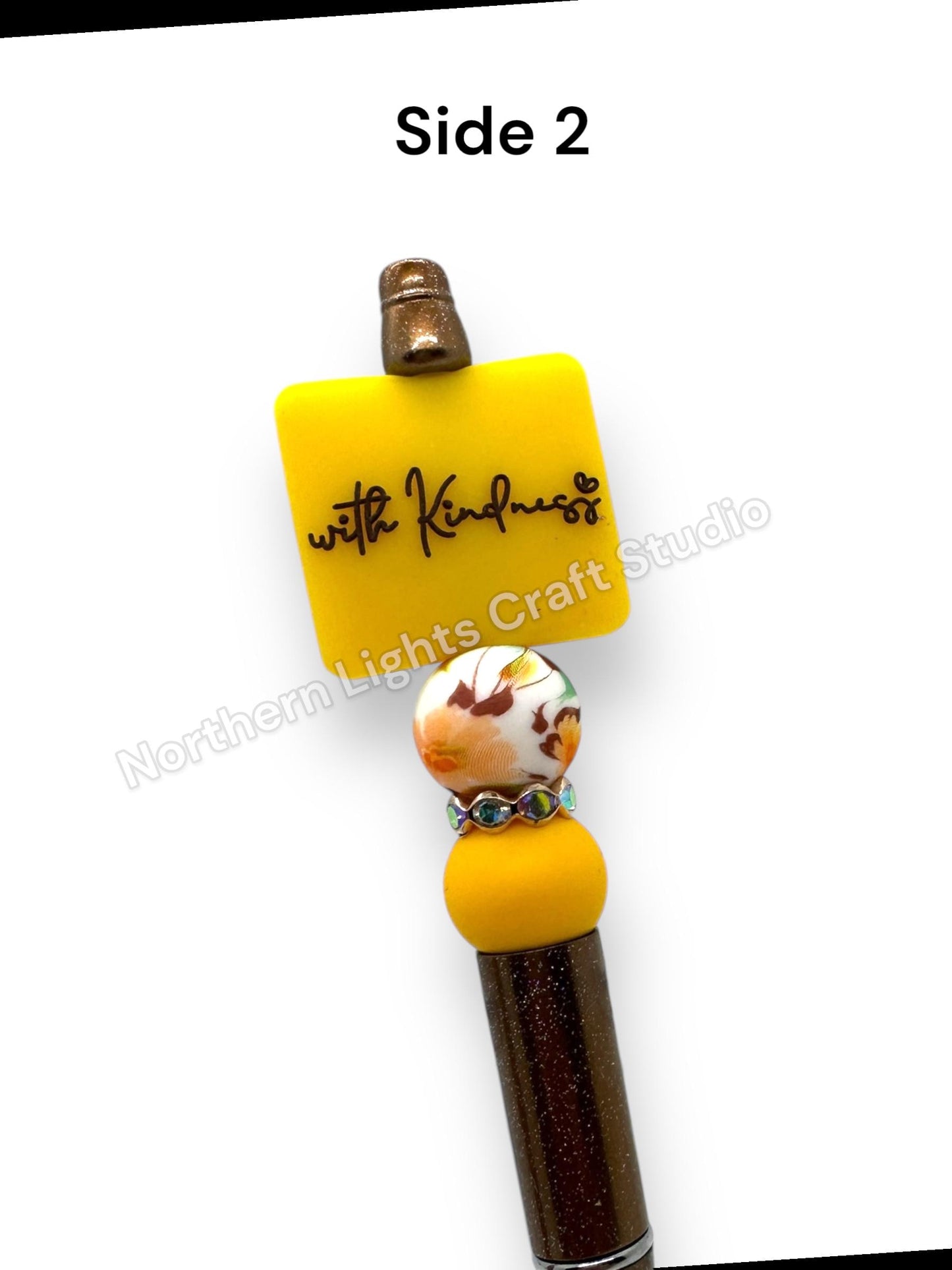 Radiate Posititivy With Kindness Double-Sided Beaded Pen, Encouragement Bead Pen, Kindness Pen, Positivity Focal Pen