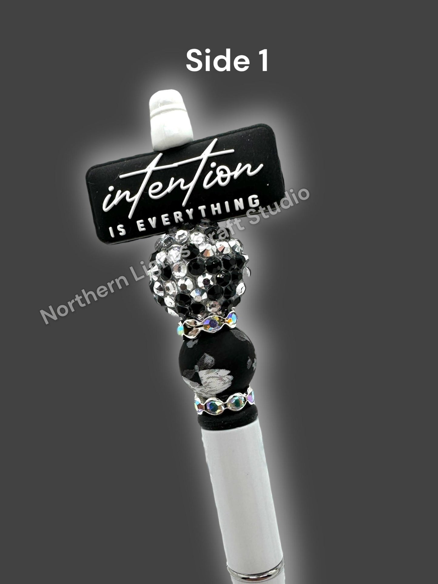 Be Intentional, Intention is Everything Double-Sided Beaded Pen, Encouragement Bead Pen, Positivity Focal Pen