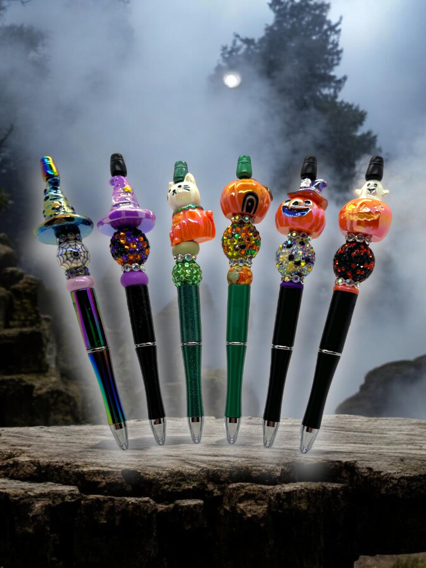 Cute Beaded Halloween Pen, Fancy Halloween Pen, Mummy Pen, Witch Hat Pen, Ghost Pen, Pumpkin Pen, Skull Pen