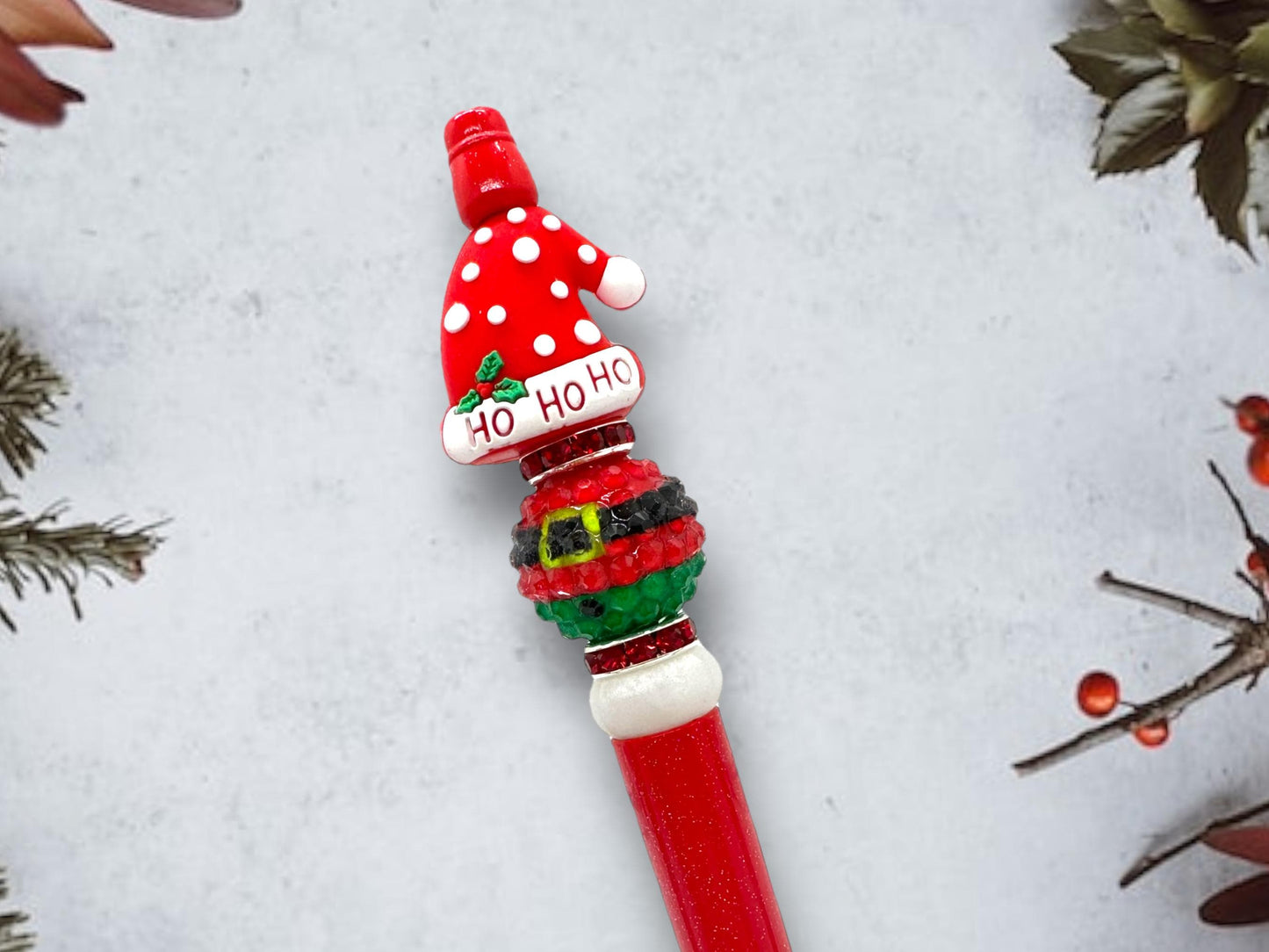 3D Focal Beaded Christmas Pens, Penguin Pen, Christmas Rubber Duck Pen, Gingerbread Pen, Santa Pen