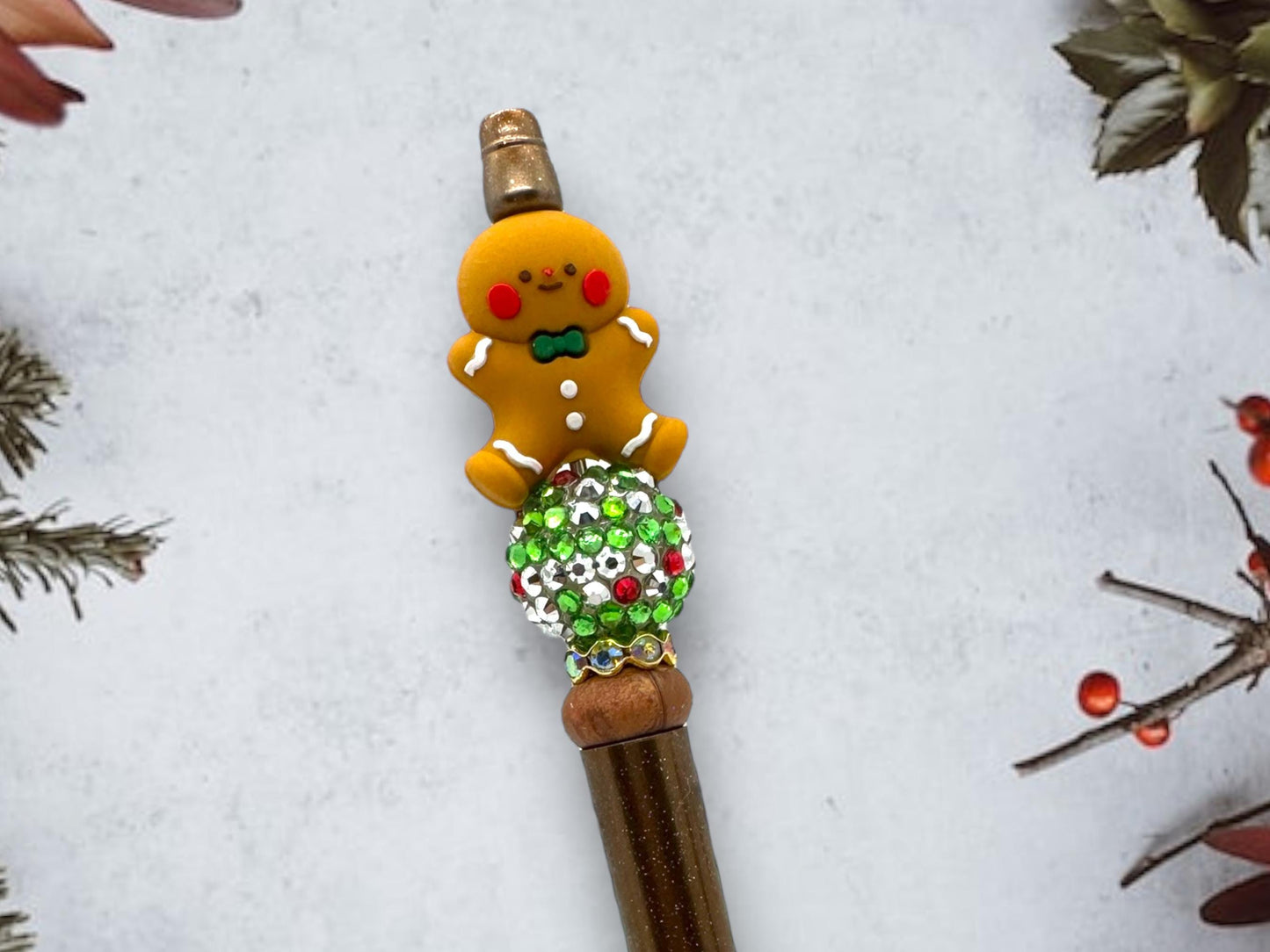 3D Focal Beaded Christmas Pens, Penguin Pen, Christmas Rubber Duck Pen, Gingerbread Pen, Santa Pen