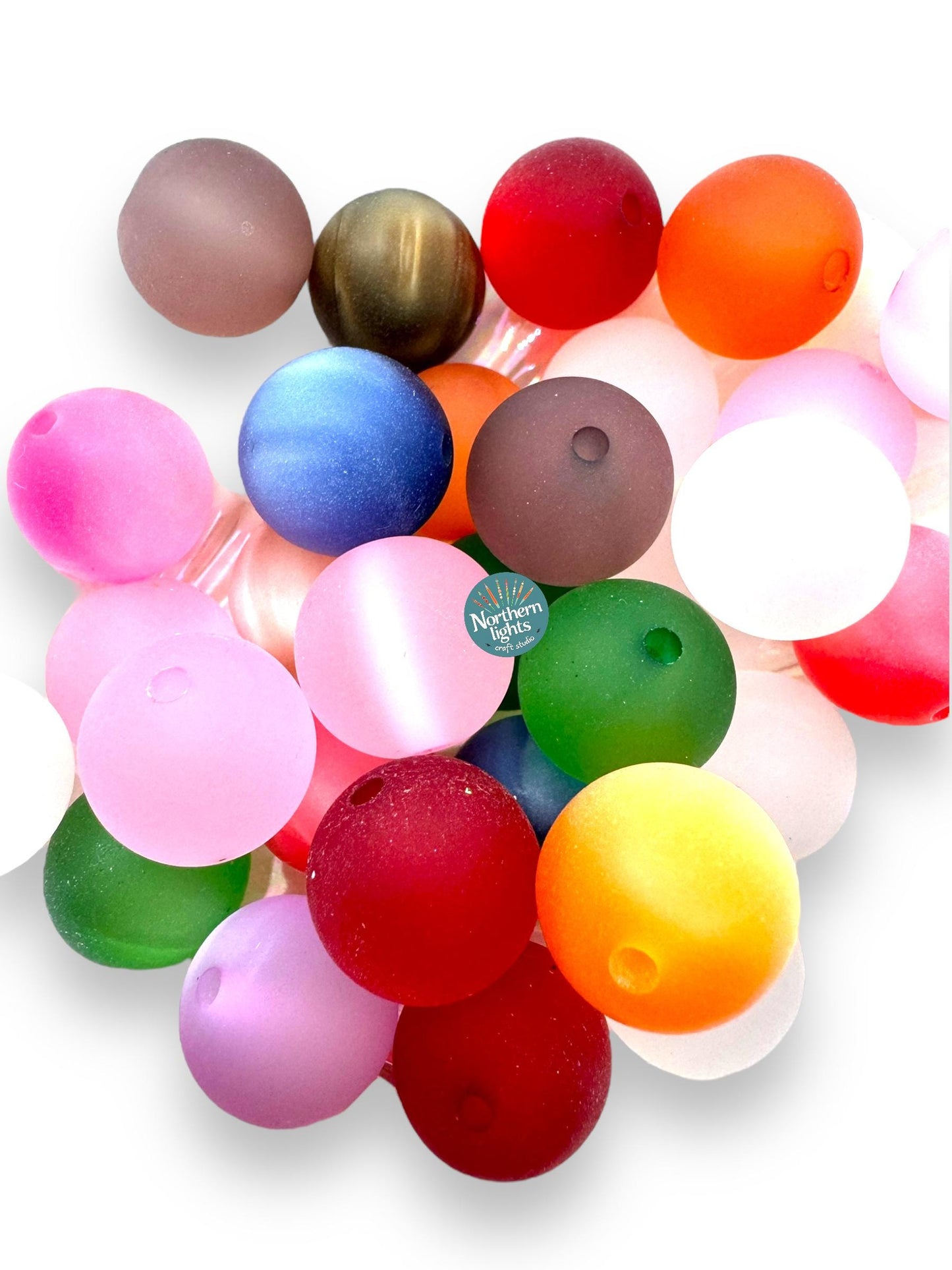 16mm Frosted Cat's Eye New Acrylic Beads 20 pc.