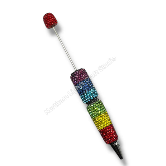 Rainbow Rhinestone Beadable Pens