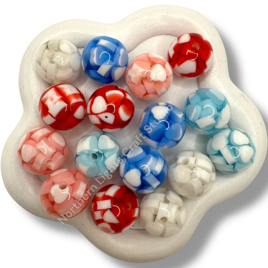 16mm Acrylic Heart Jelly Beads - 20pcs.