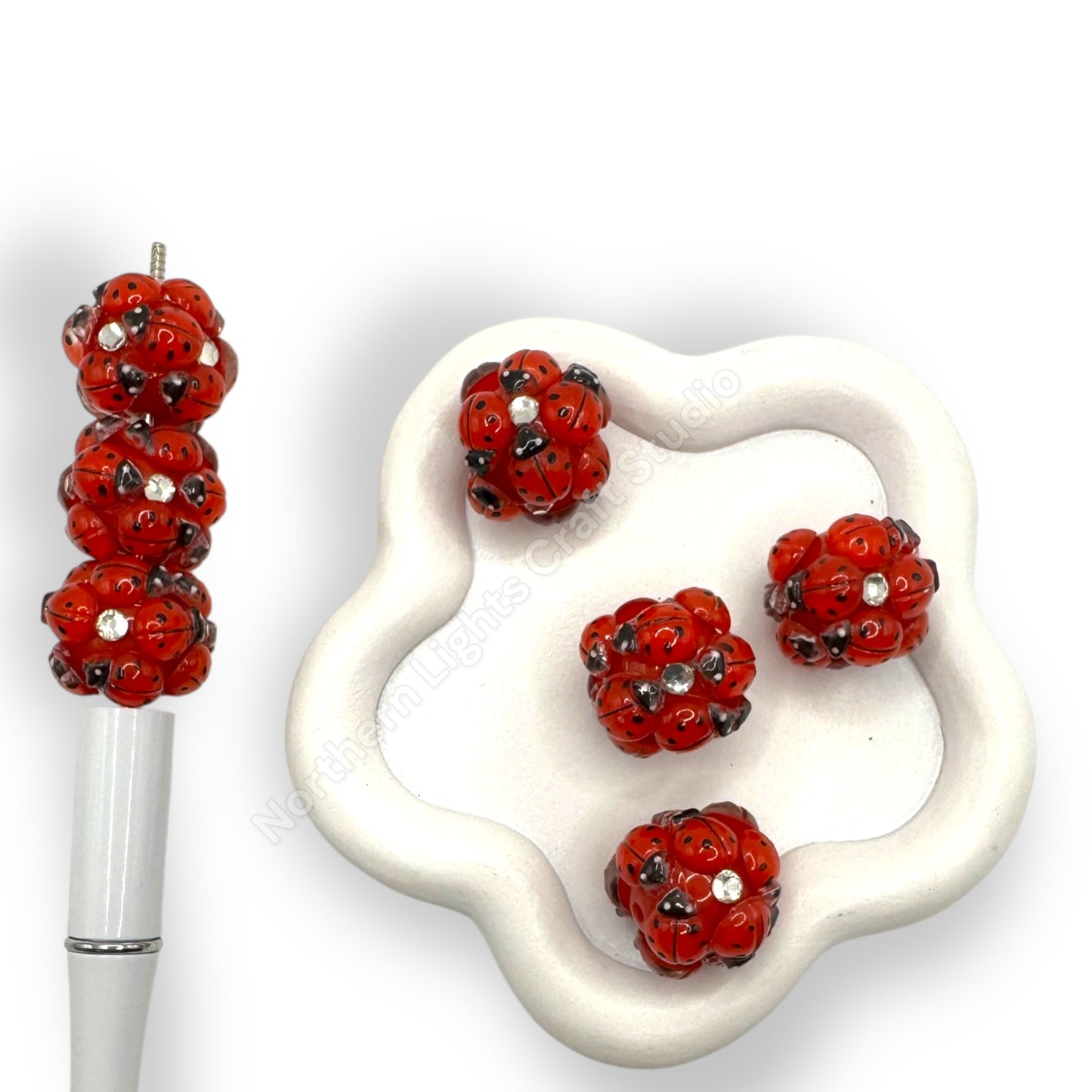 Ladybug Acrylic Beads - 4pc.