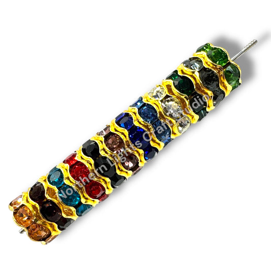 20mm Metal Rhinestone Wavy Spacers