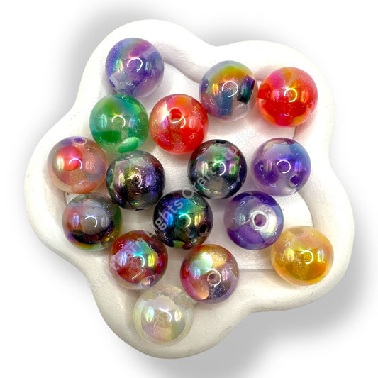 16mm Shiny Art Deco Glitter Beads -20 pcs.