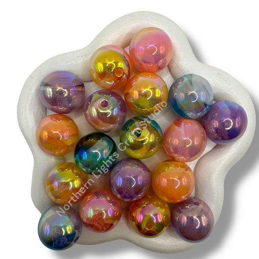16mm UV Color Swirl Beads - 20pcs.