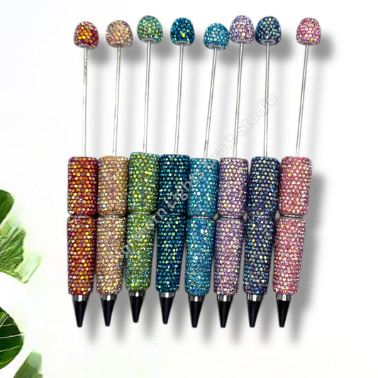 Beadable AB Colorful Rhinestone Pens