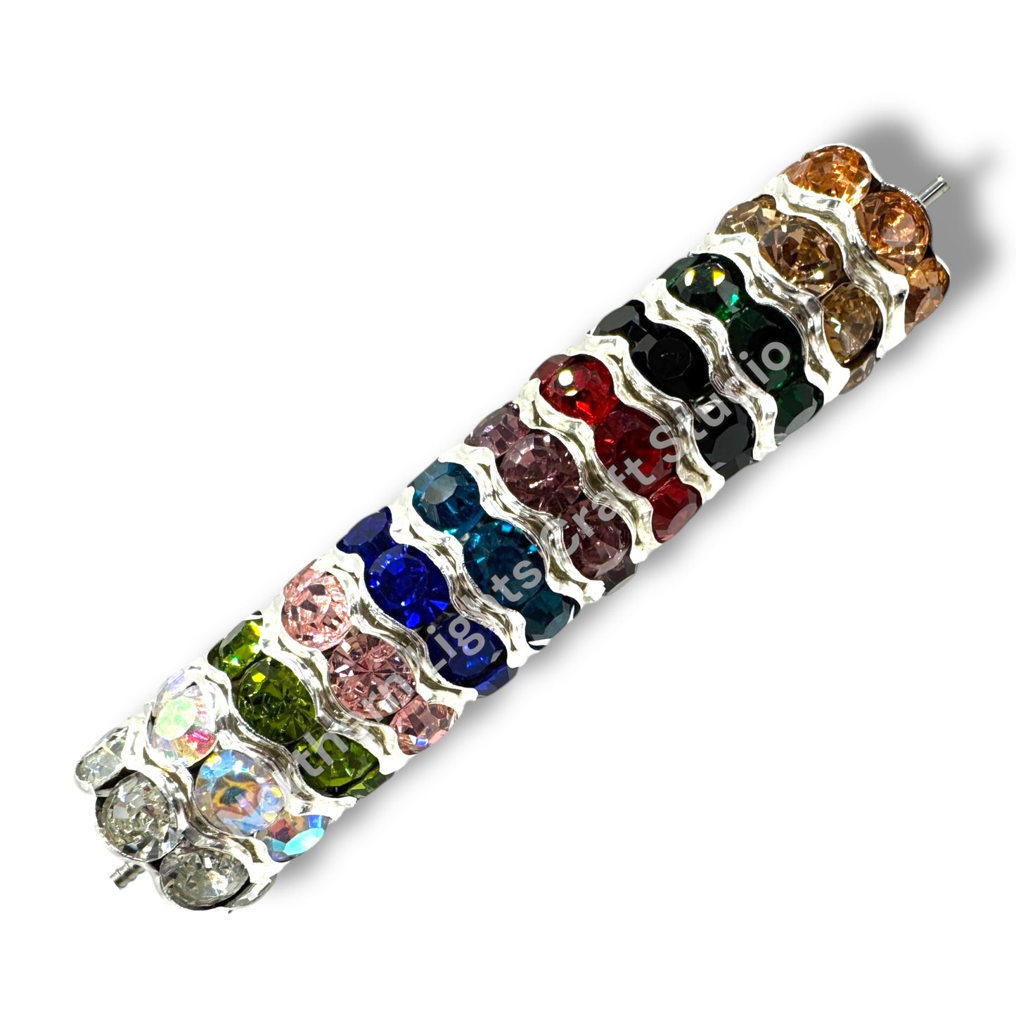 20mm Metal Rhinestone Wavy Spacers