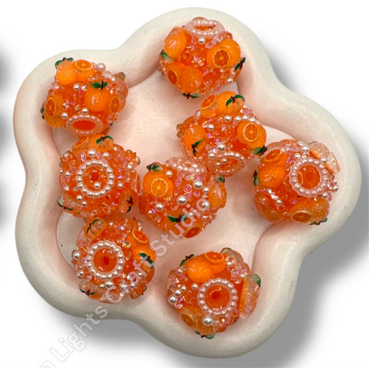 Sugar Orange Charm Beads 4pcs.