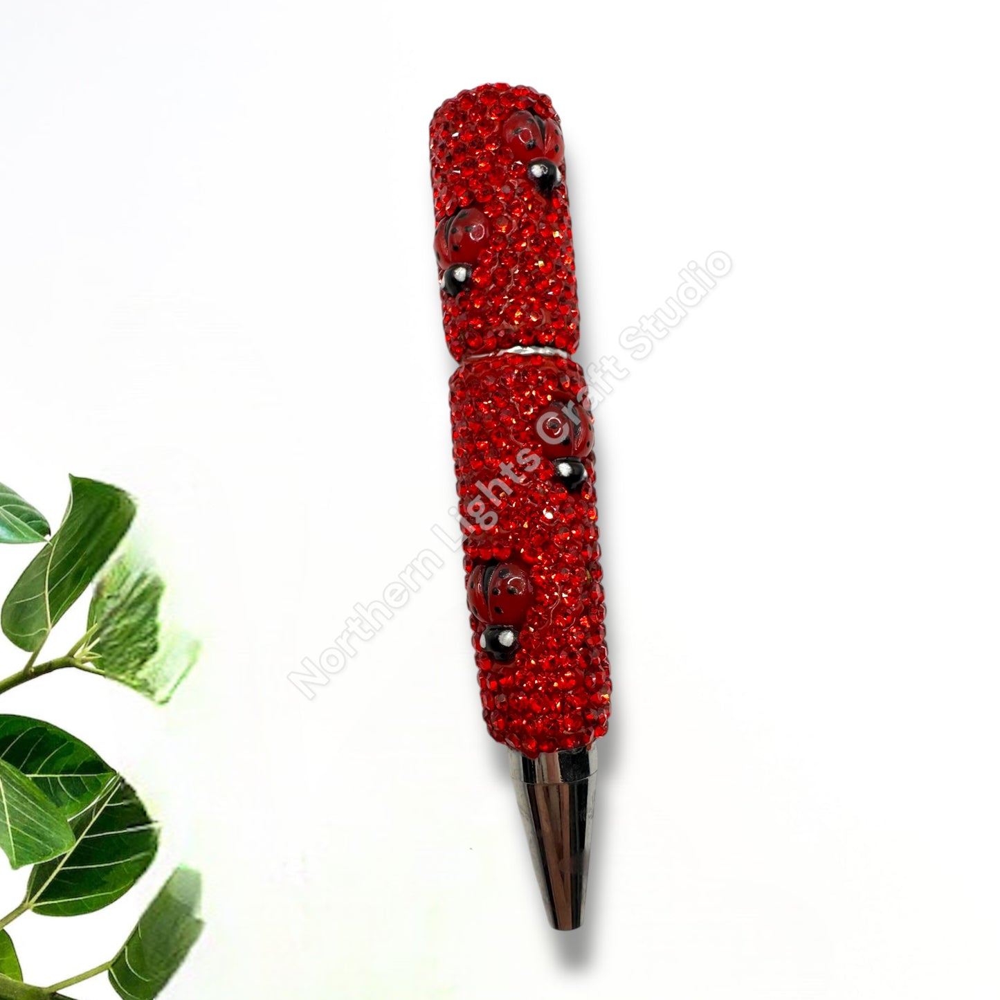 Beadable Ladybug Rhinestone Pens