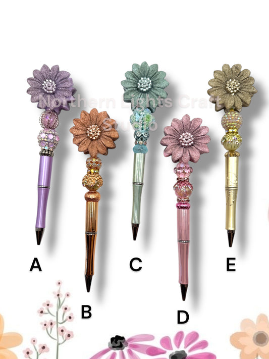Pastel Frosted Daisy Fancy Pen