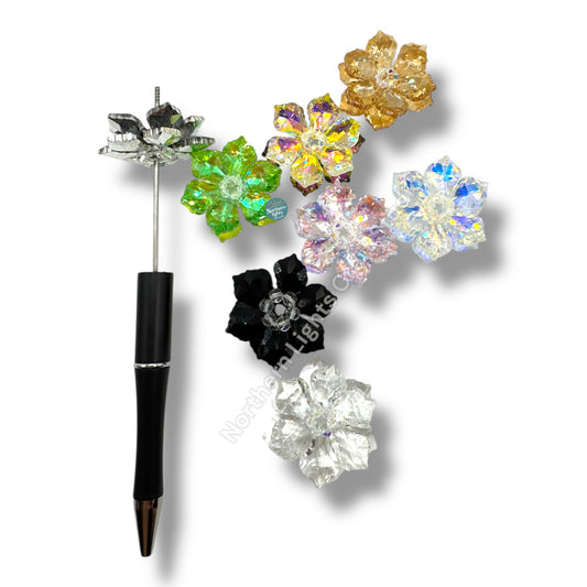 Handmade Glass Crystal Flower Double Layer Bead - 40mm
